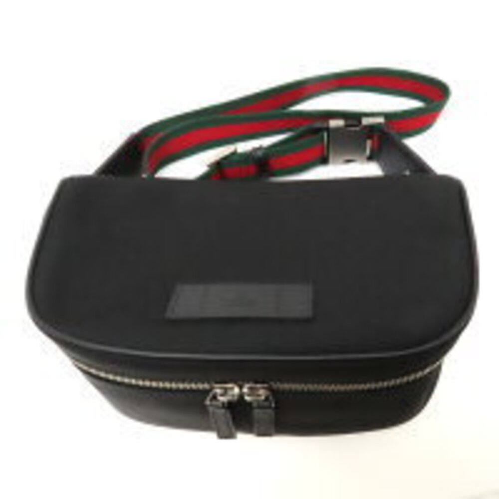 Gucci Body Bum Crossbody Belt Bag KWTLN Canvas Leather Black